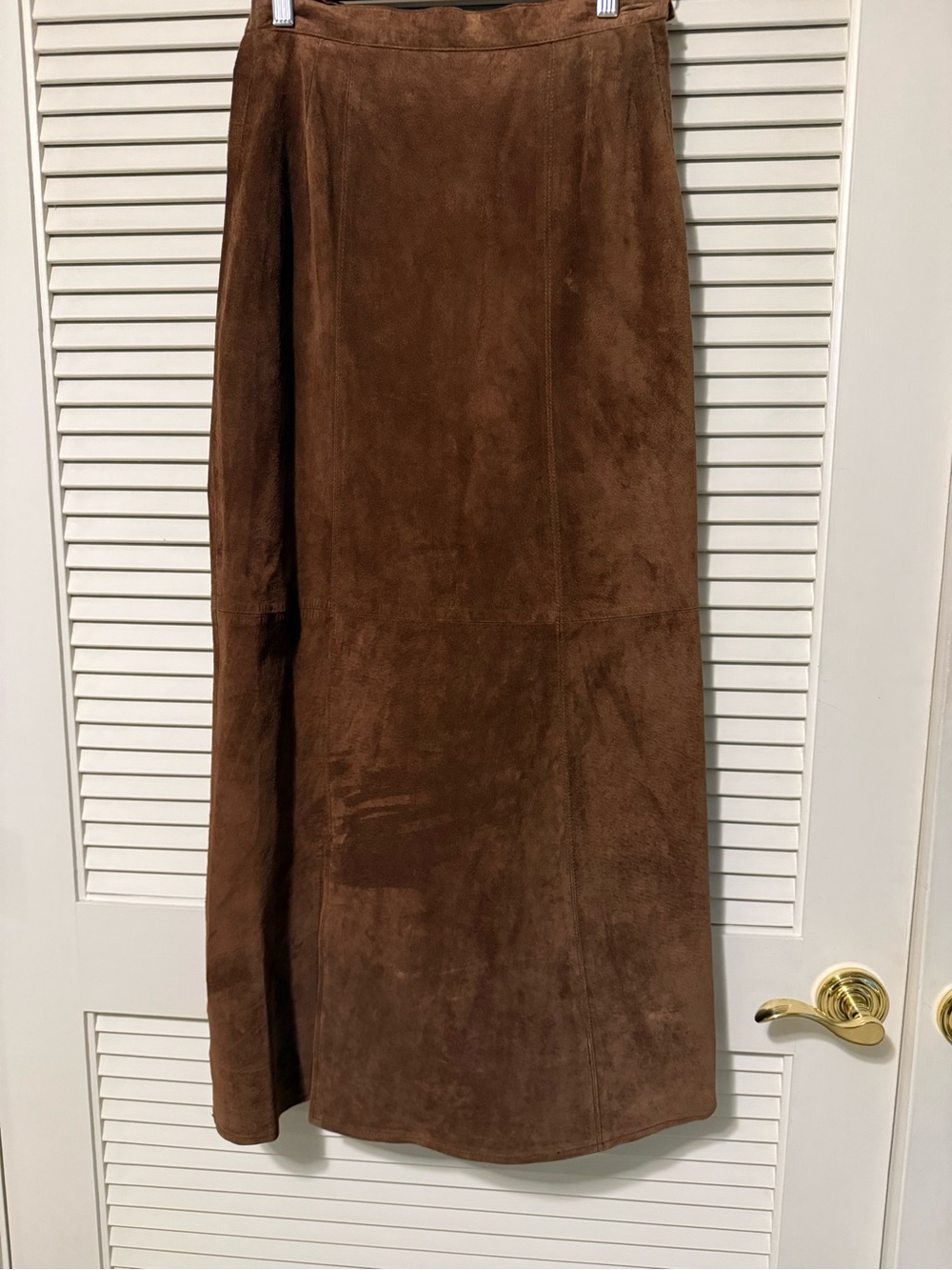 Vintage Ralph Lauren Purple Label Brown Suede Skirt